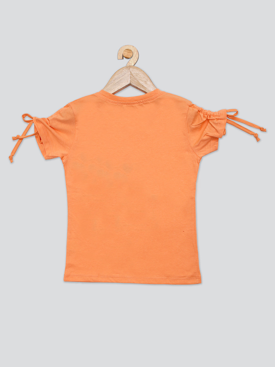 Pampolina Girls Sequined Printed Top- Orange