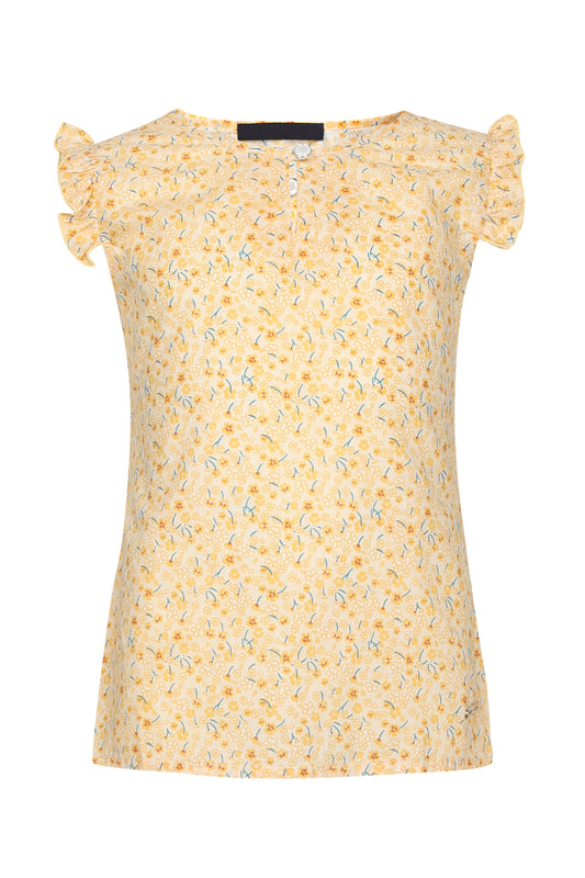 Pampolina Girls Allover Floral  Printed- Yellow