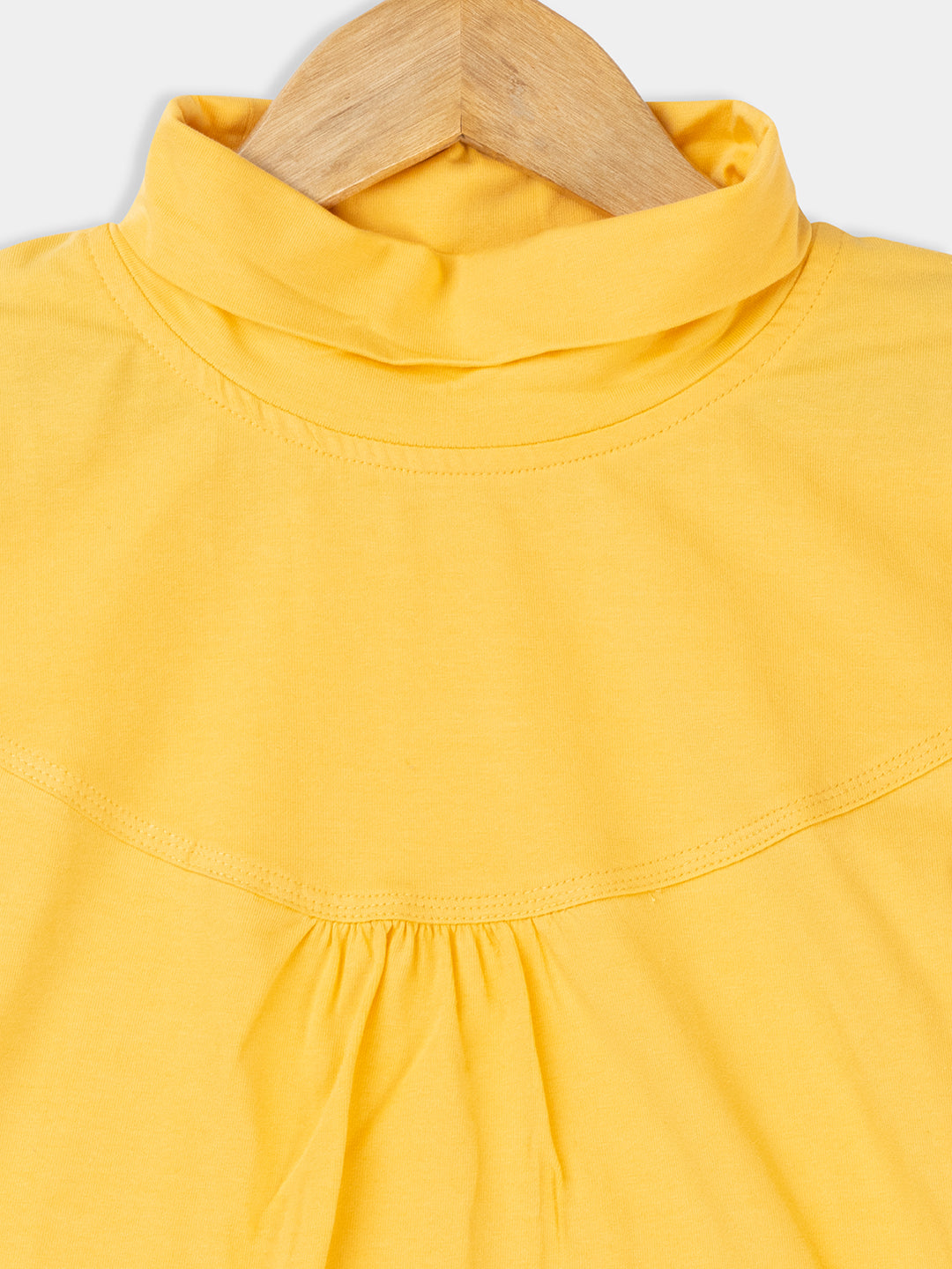 Pampolina Gils Solid High Neck Top- Yellow