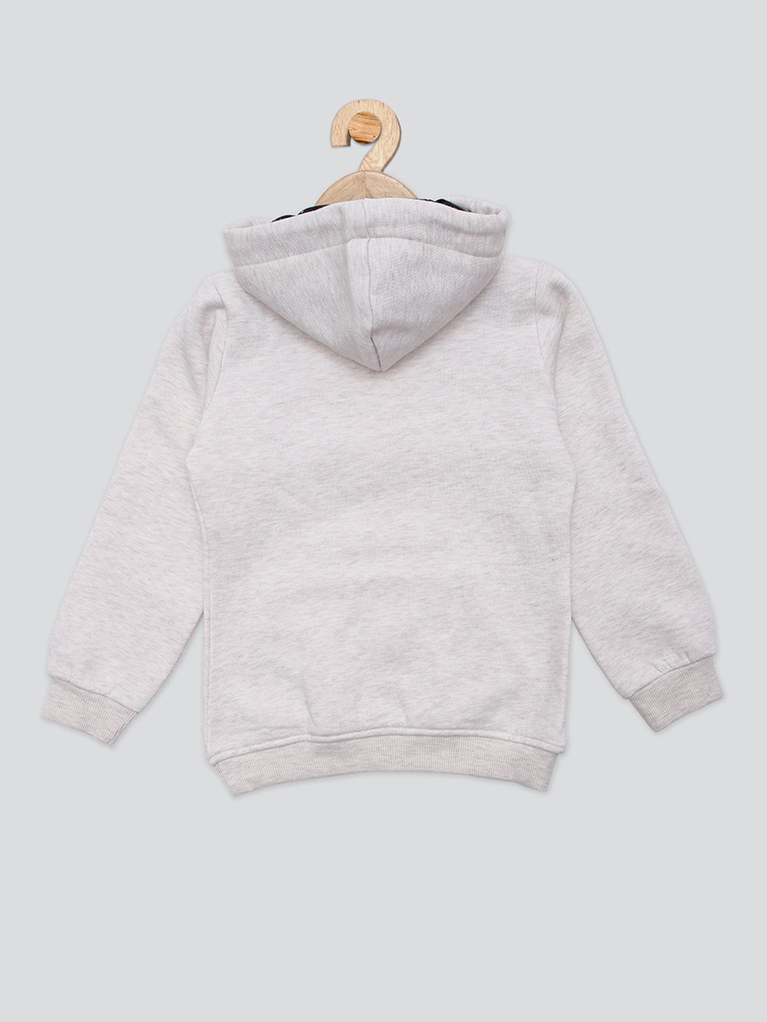 Pampolina Girls Printed Hoddie Sweatshirt With Pocket- Grey