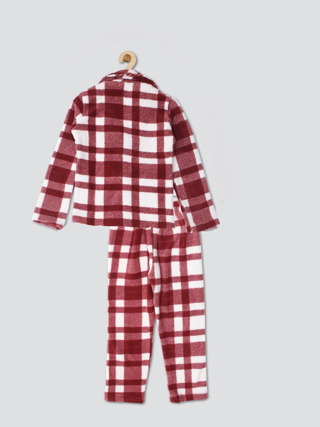 Pampolina  Girls Checked Tracksuit- Mahroon