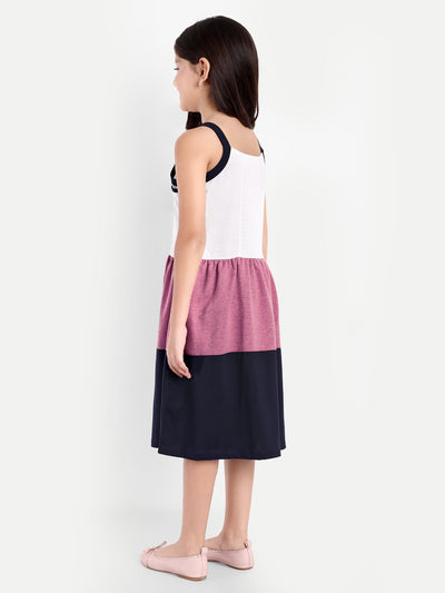 PAMPOLINA GIRLS PRINTED DRESS-PINK