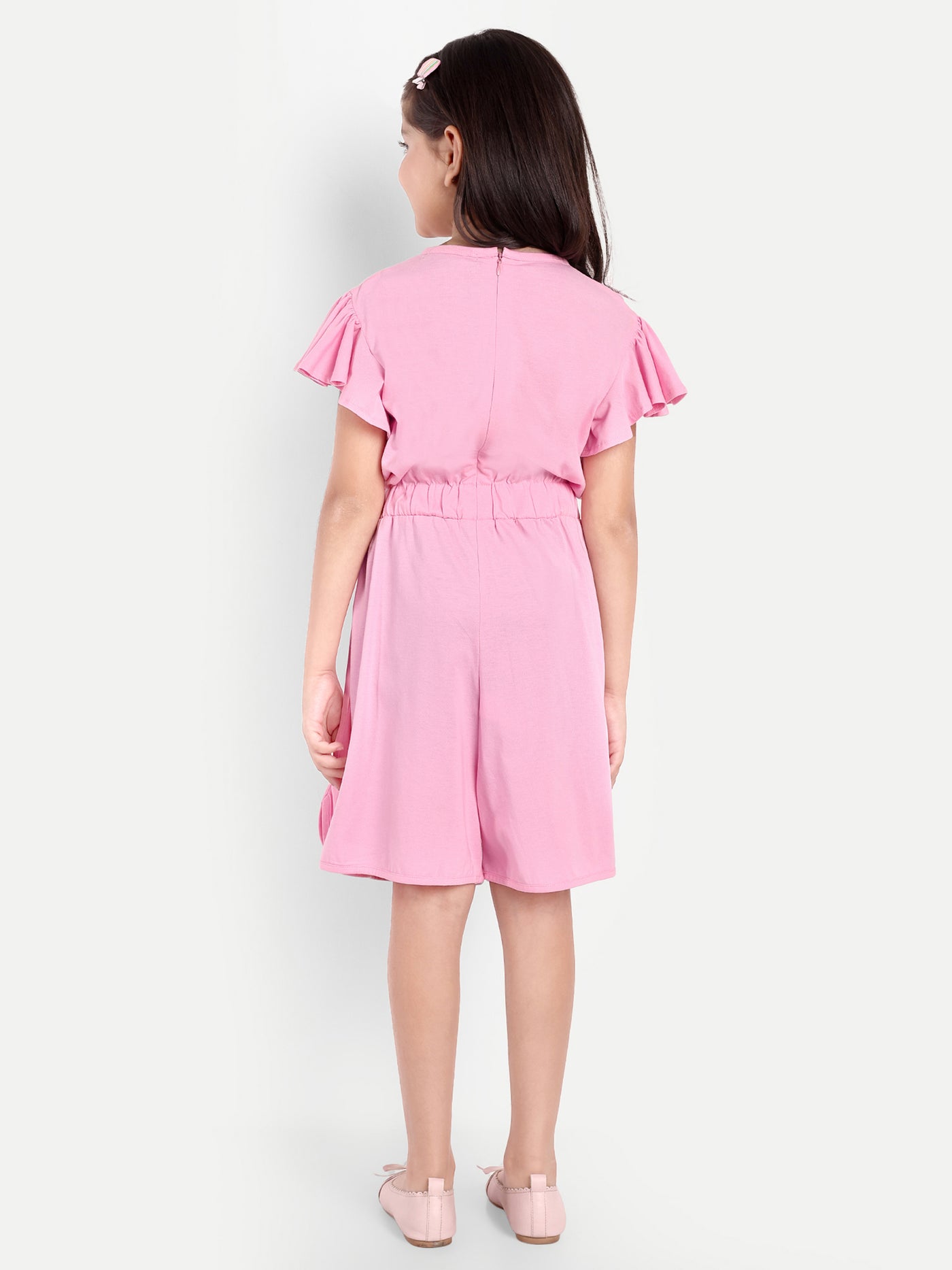 PAMPOLINA GIRLS COLOR BLOCKED JUMPSUIT- BABY PINK
