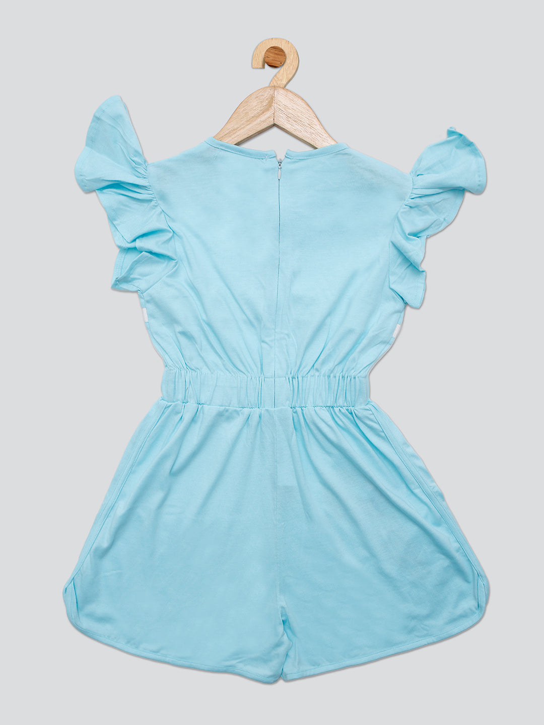 Pampolina Girls Color Blocked Jumpsuit Dress- Turquise