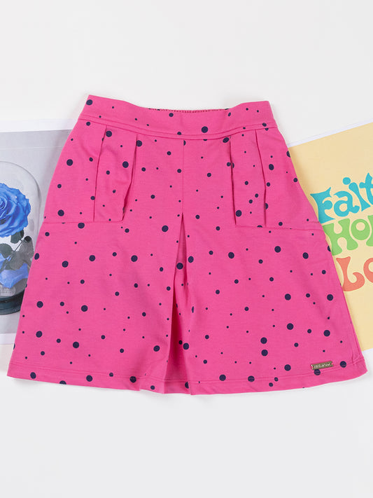 Pampolina Girls Polka Dot Printed Skirt-Pink