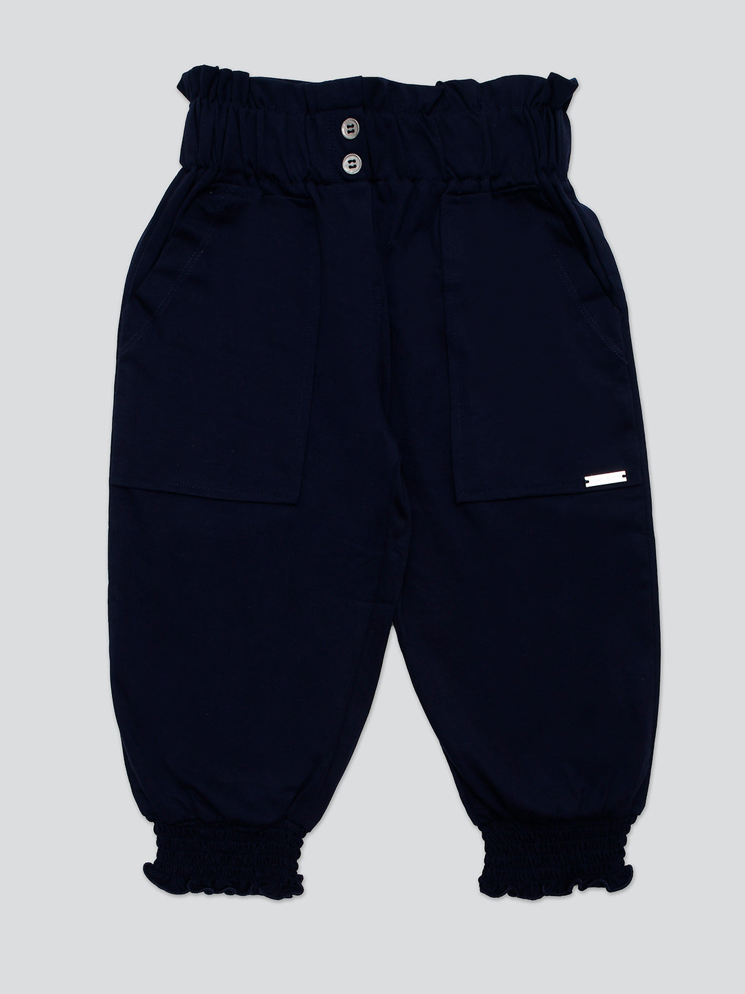 Pampolina Girls Solid Ankle Lenth Capri-Navy