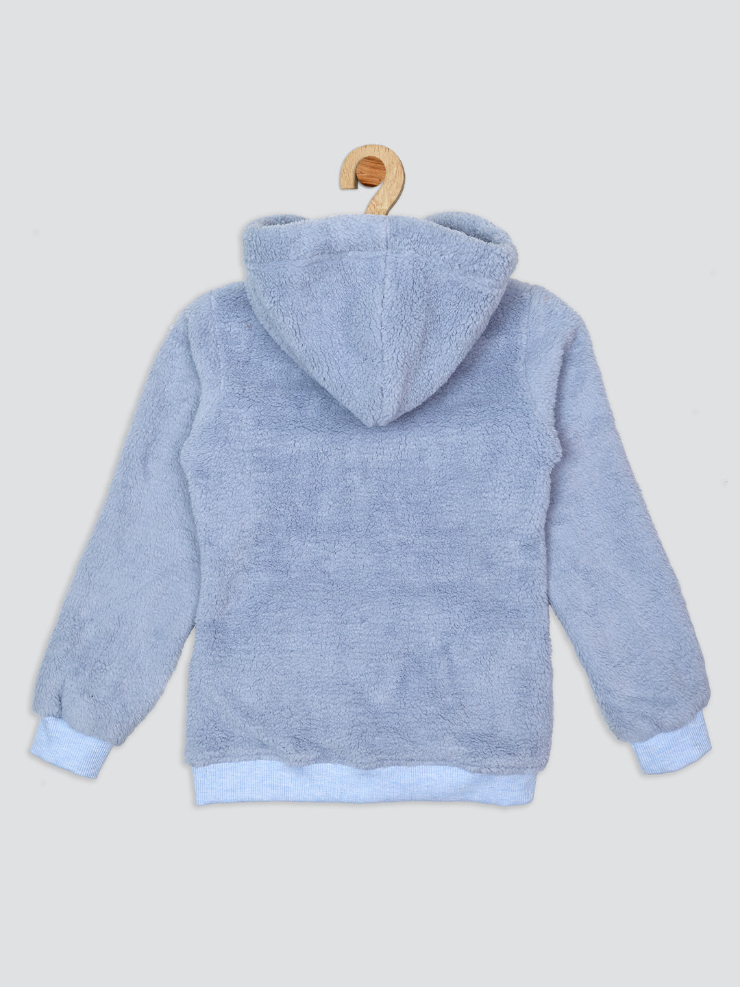 Pampolina Girls Solid Sweatshirt With Hoddie- Sky