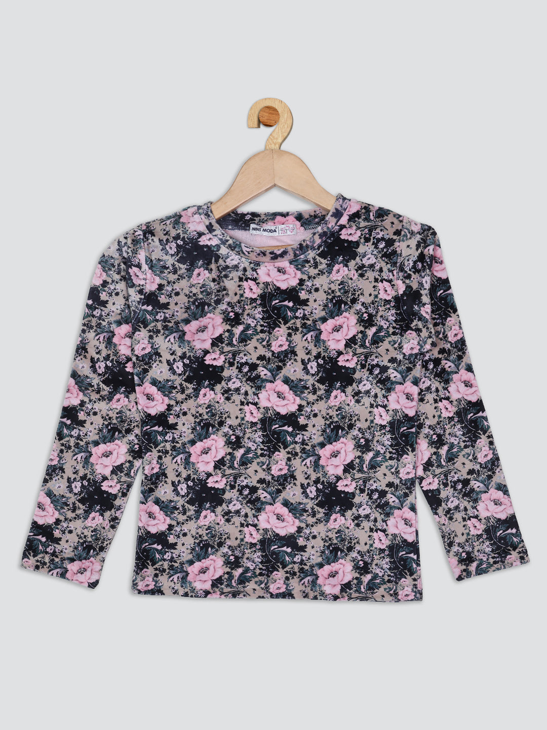 Pampolina Girls All Over Printed Sharing Top- Fawn/Pink