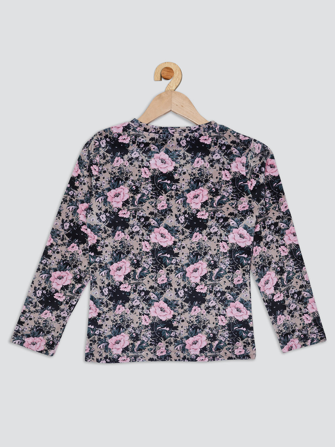 Pampolina Girls All Over Printed Sharing Top- Fawn/Pink