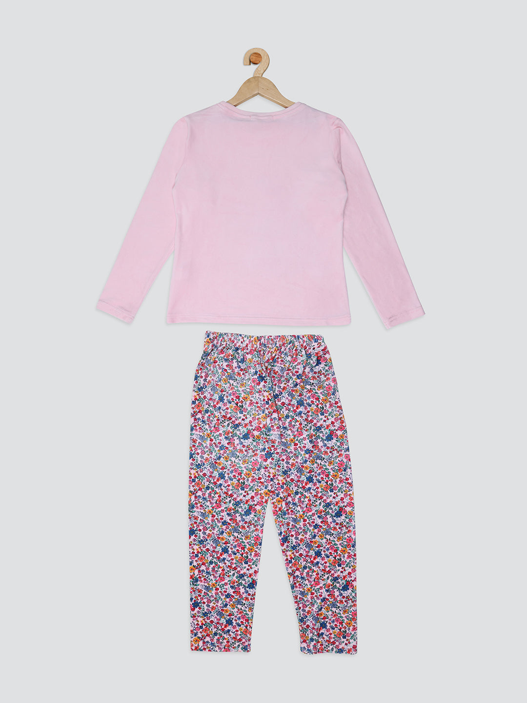 Pampolina  Girls Teddy Printed Tracksuit-Pink