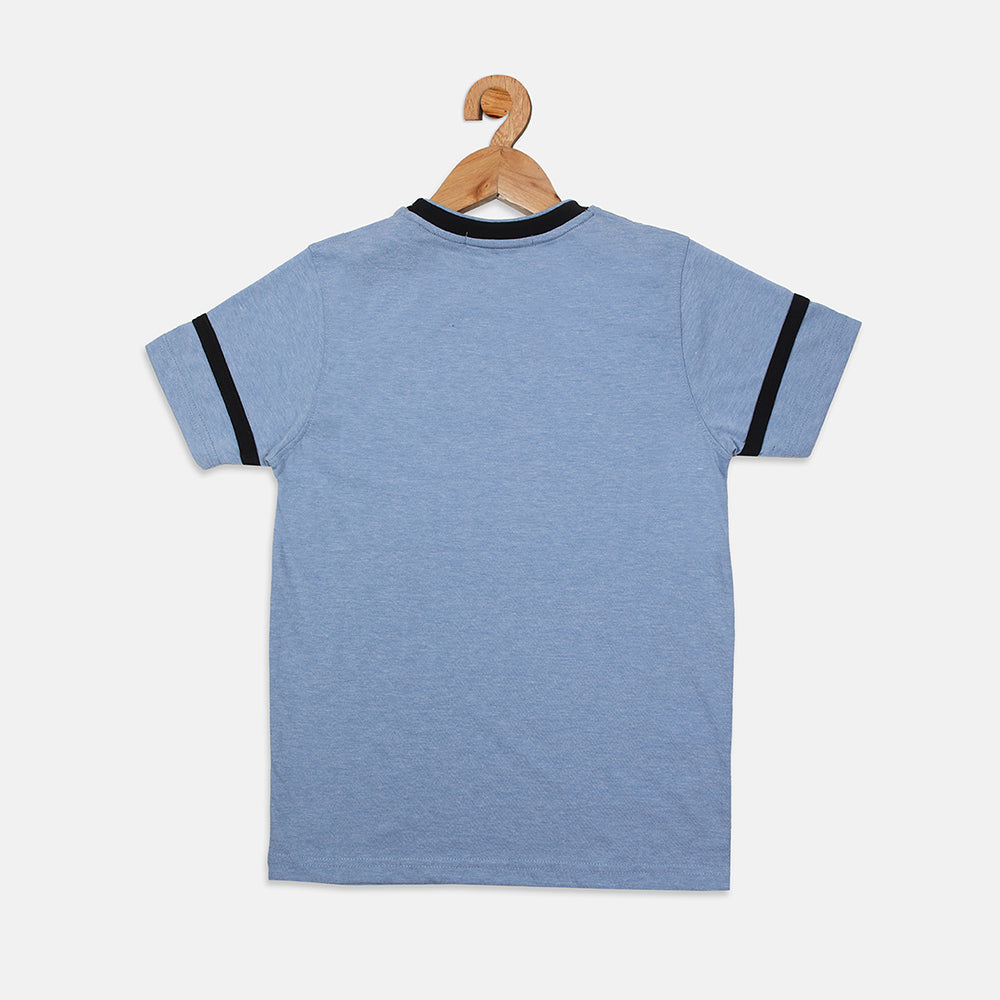 Nins moda Boys Awesome Printed T-Shirt- SKY Blue