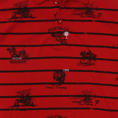 Nins Moda Boys Collar T-shirt- Red