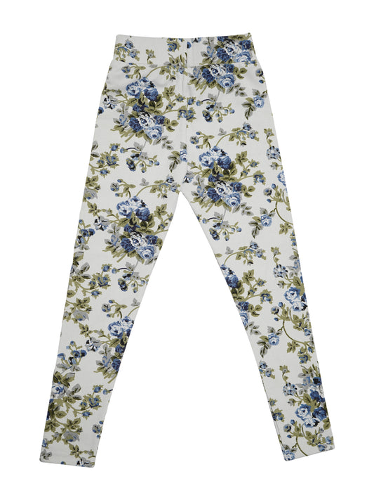Pampolina Girls Floral Printed Legging - White