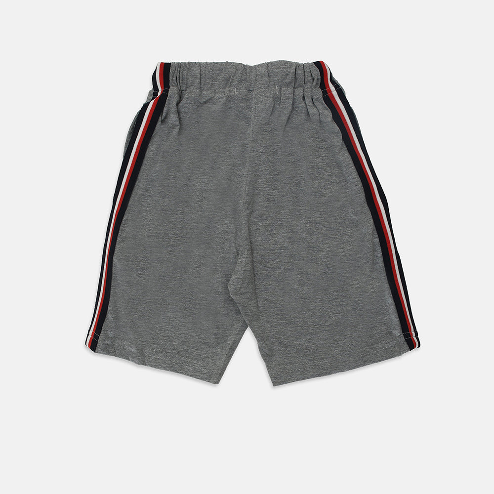 Nins Moda Boys Printed Shorts-Grey
