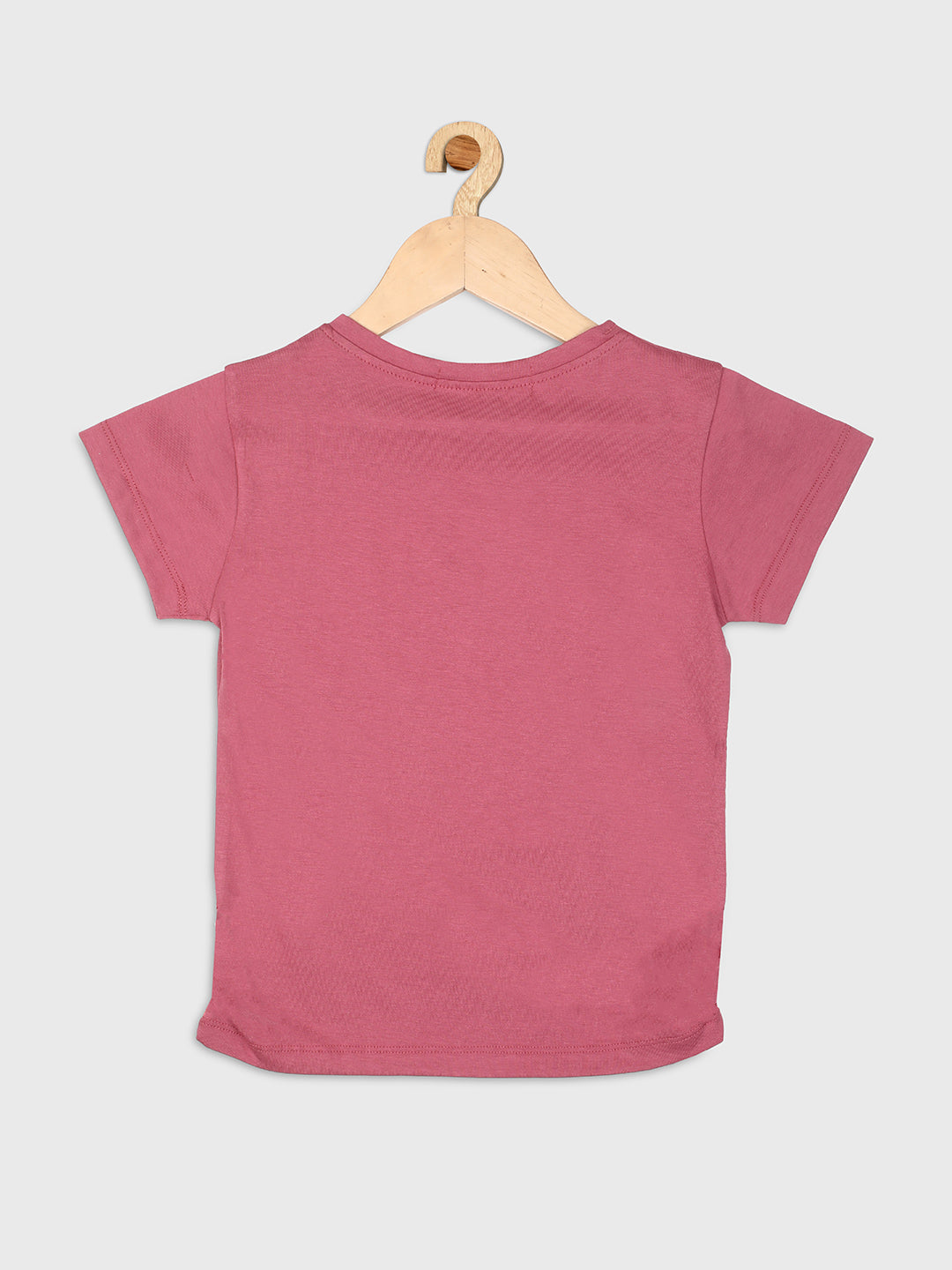 Nins Moda Girls Printed Stretchable Top-O.Pink