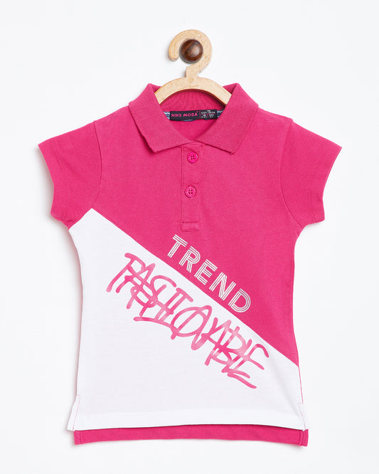 Nins Moda Trend Print Short Sleeves Tee - Pink