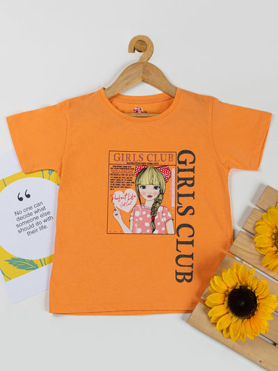 Pampolina  Girls Printed Top- Orange