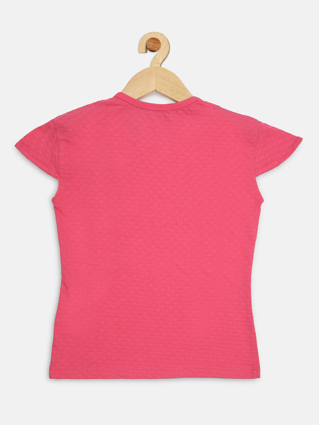 Pampolina Girls Solid Top With Puffed Sleeve -Pink