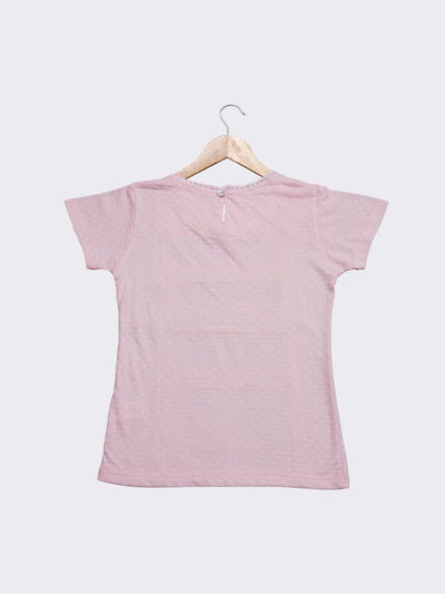 Pampolina Girls Half Sleeve Floral Printed Top -Pink