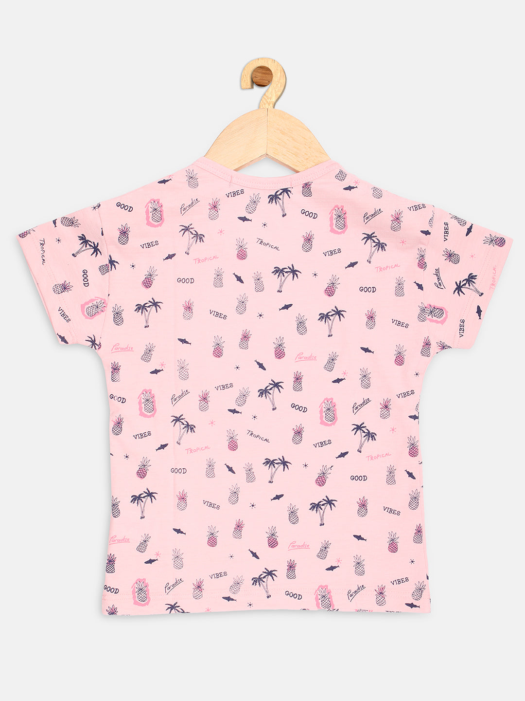 Pampolina  Girls All Over Heart  Printed Top- Pink