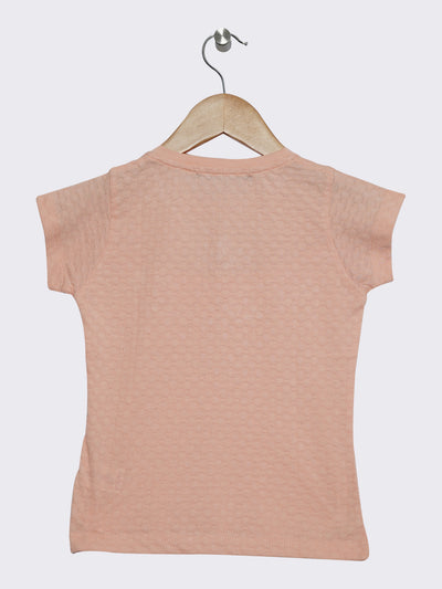 Pampolina Girls Floral Printed Top-Peach
