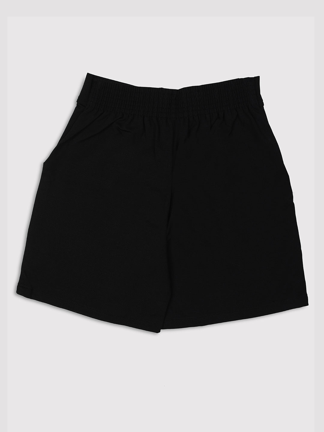 Ziama Girls Stylish Solid Shorts-Black