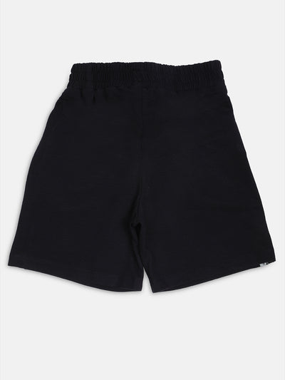 Pampolina Girls Solid Shorts With Drawsting -Navy