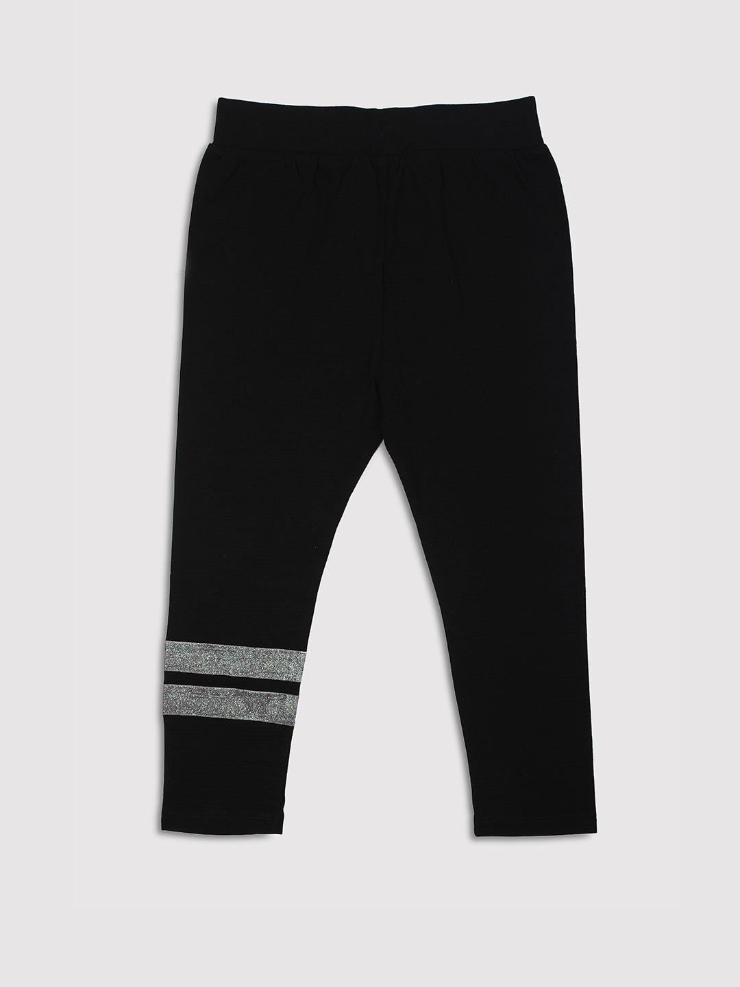Ziama Girls Printed Stylish Capri-Black