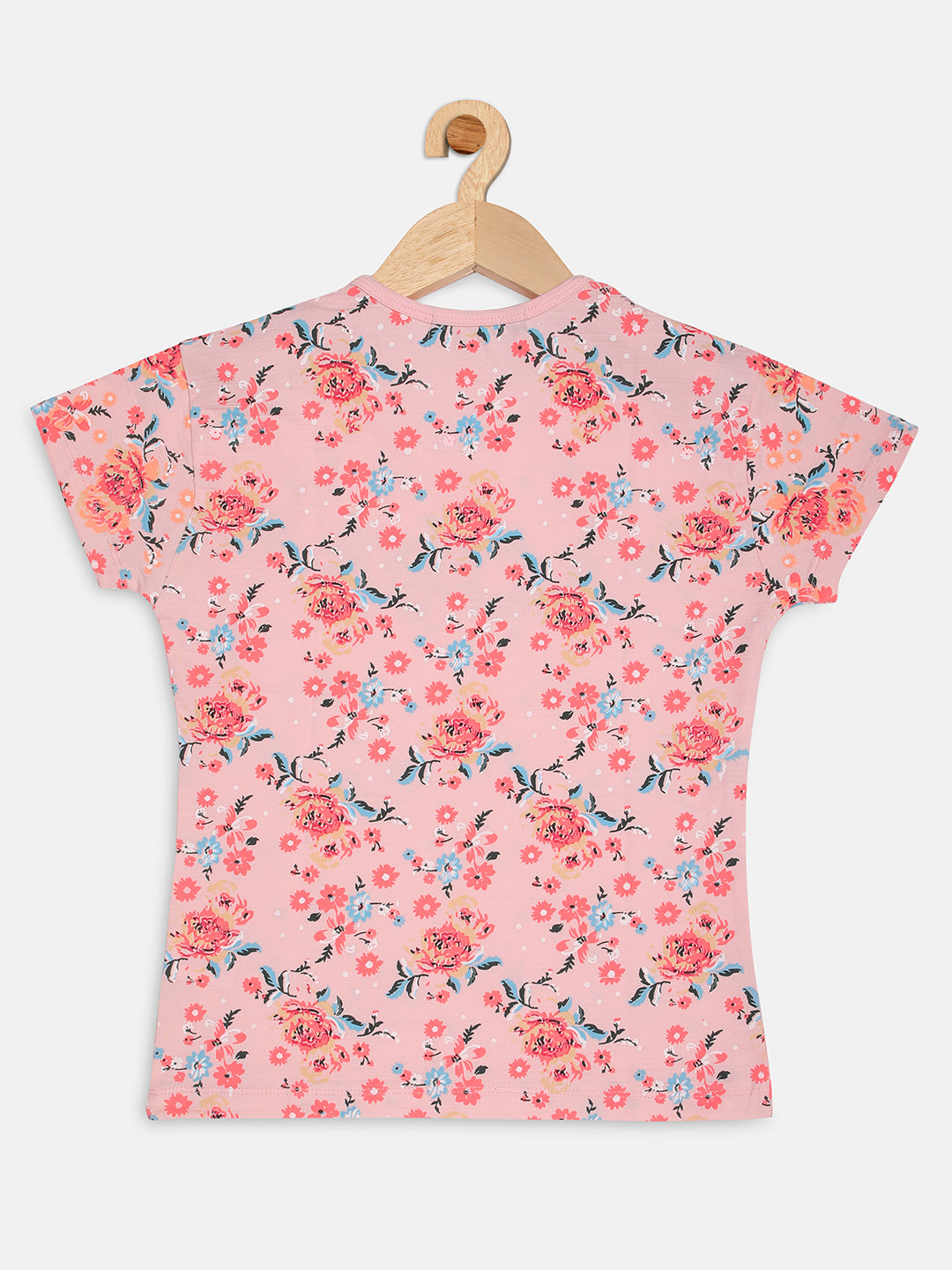 Pampolina  Girls Allover Floral Printed Tops-Pink