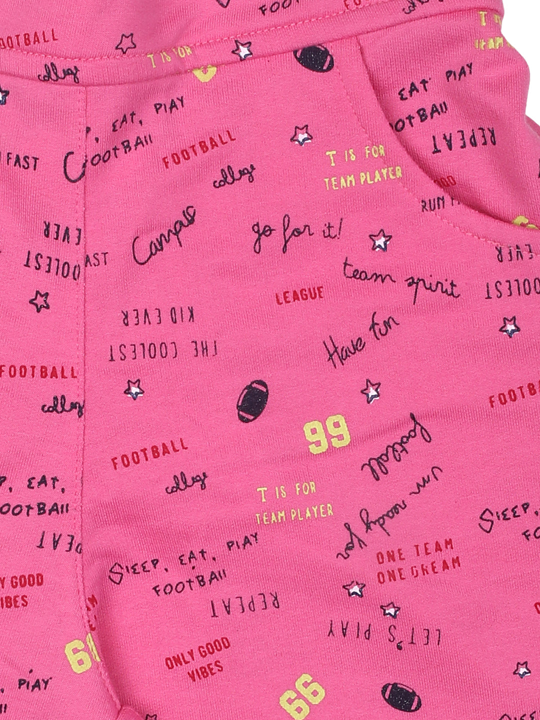 Nins Moda Girls Printed Shorts-Pink