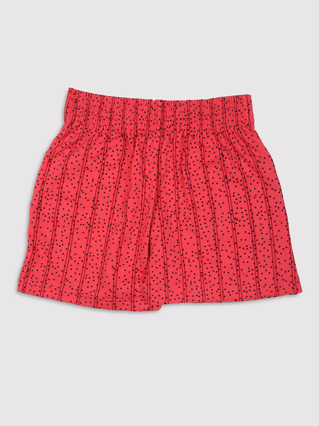 Nins Moda Girls Dot Printed Shorts-Coral