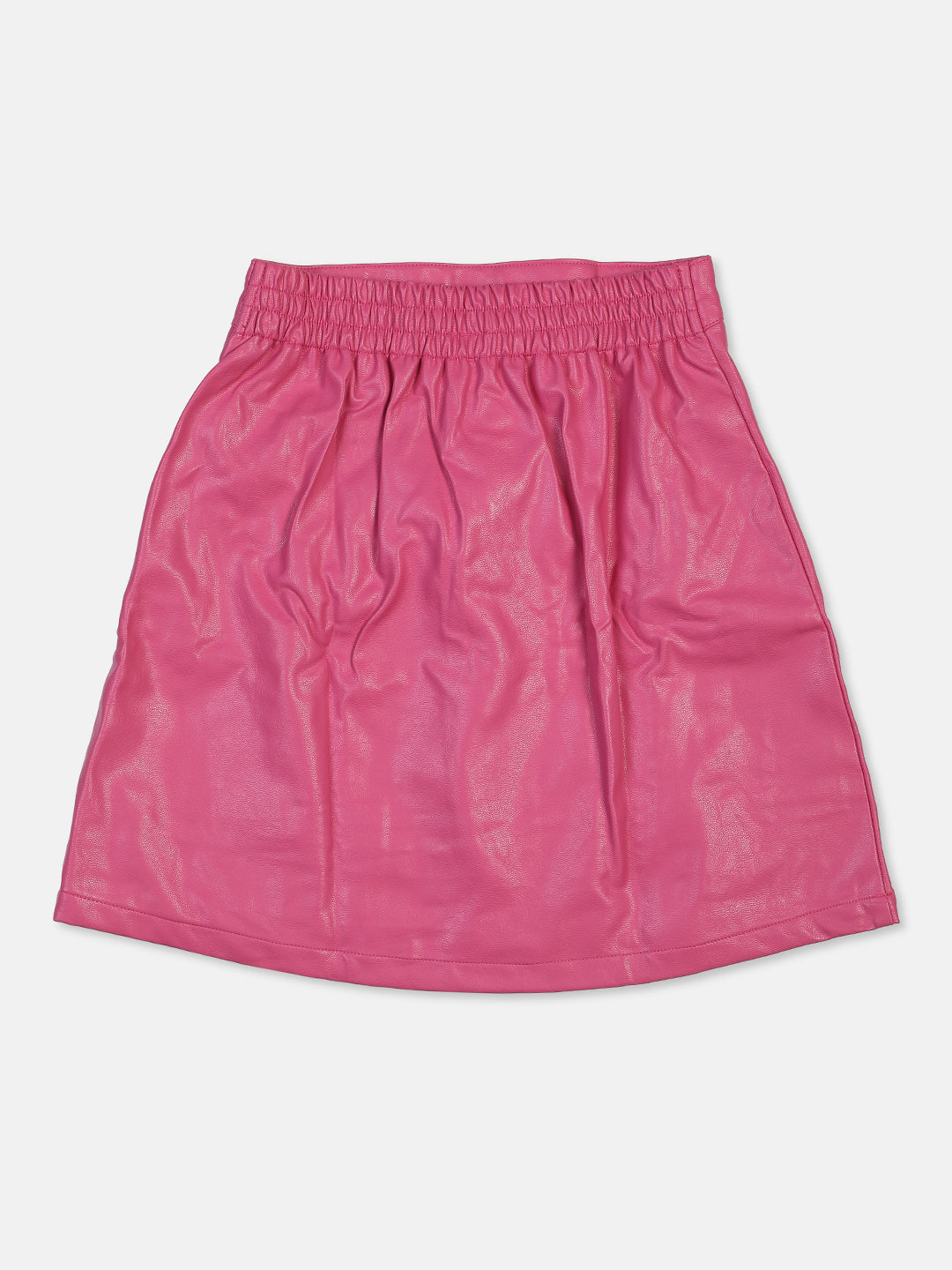 Nins Moda Girls Solid Skirt- Pink