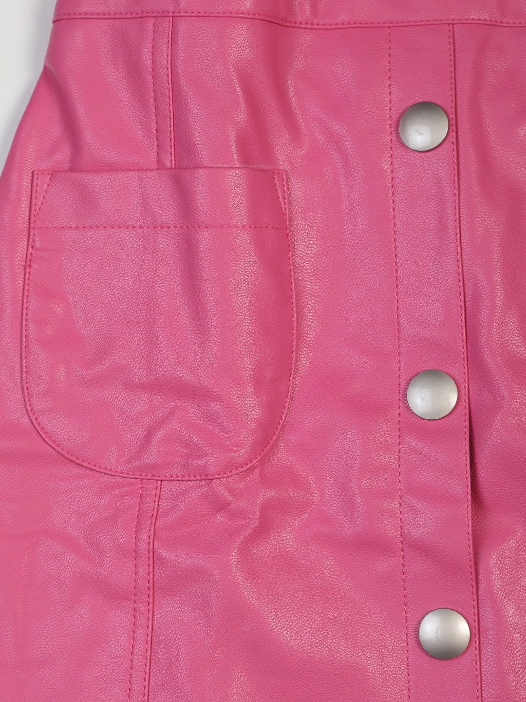 Nins Moda Girls Solid Skirt- Pink