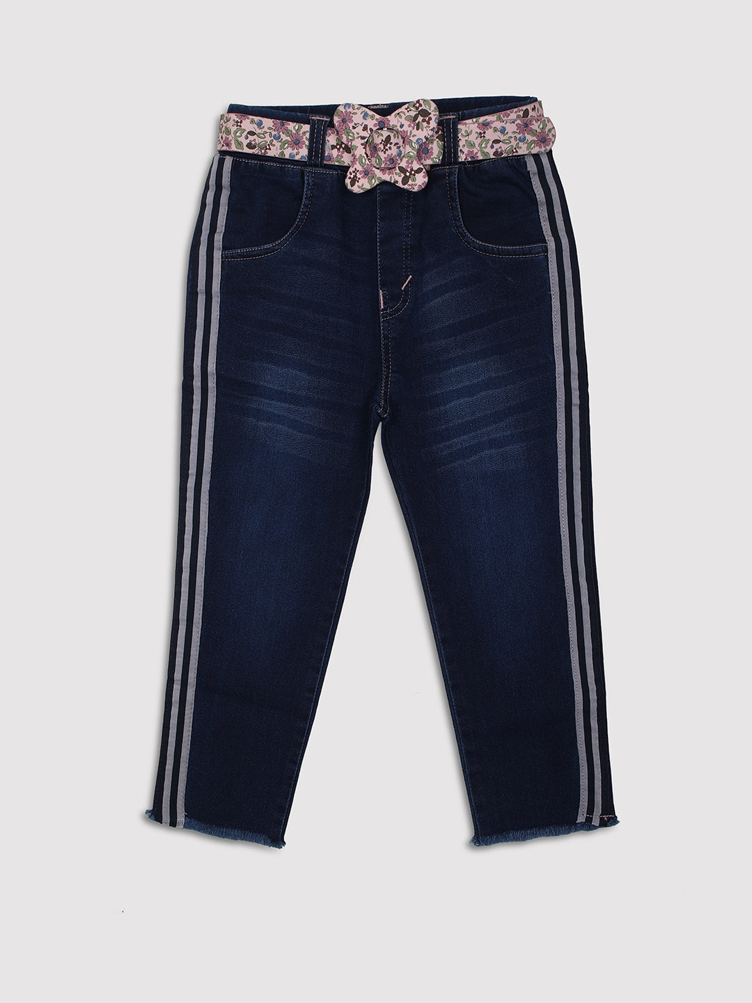 Nins Moda Girls Solid Stylish Capri- Darkblue