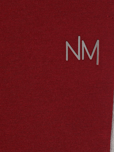 Nins Moda Full Length Side Tape Detailing Track Pants - Maroon