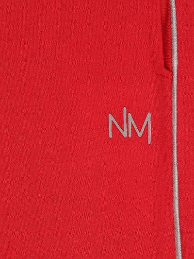 Nins Moda Full Length Side Tape Detailing Track Pants - Red