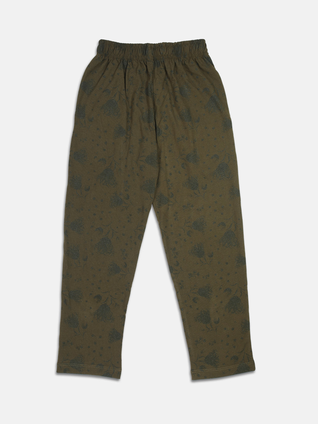 Nins Moda Full Length All Over Printed Track Pants - Olive Green