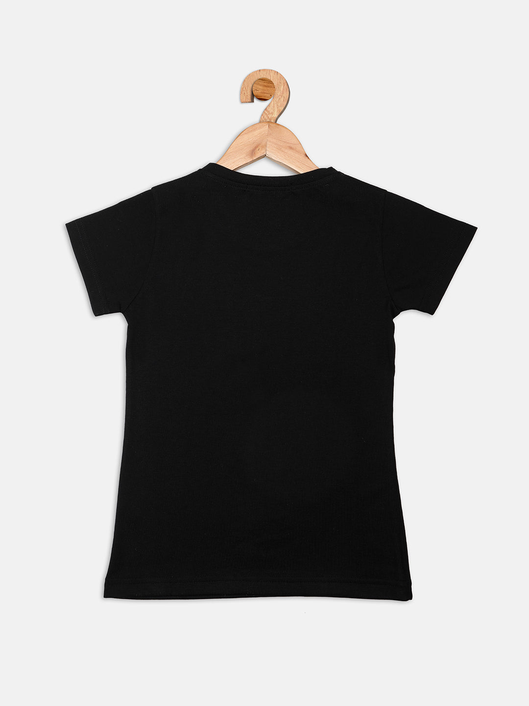 Nins Moda Half Sleeves Instigation Printed Top - Black